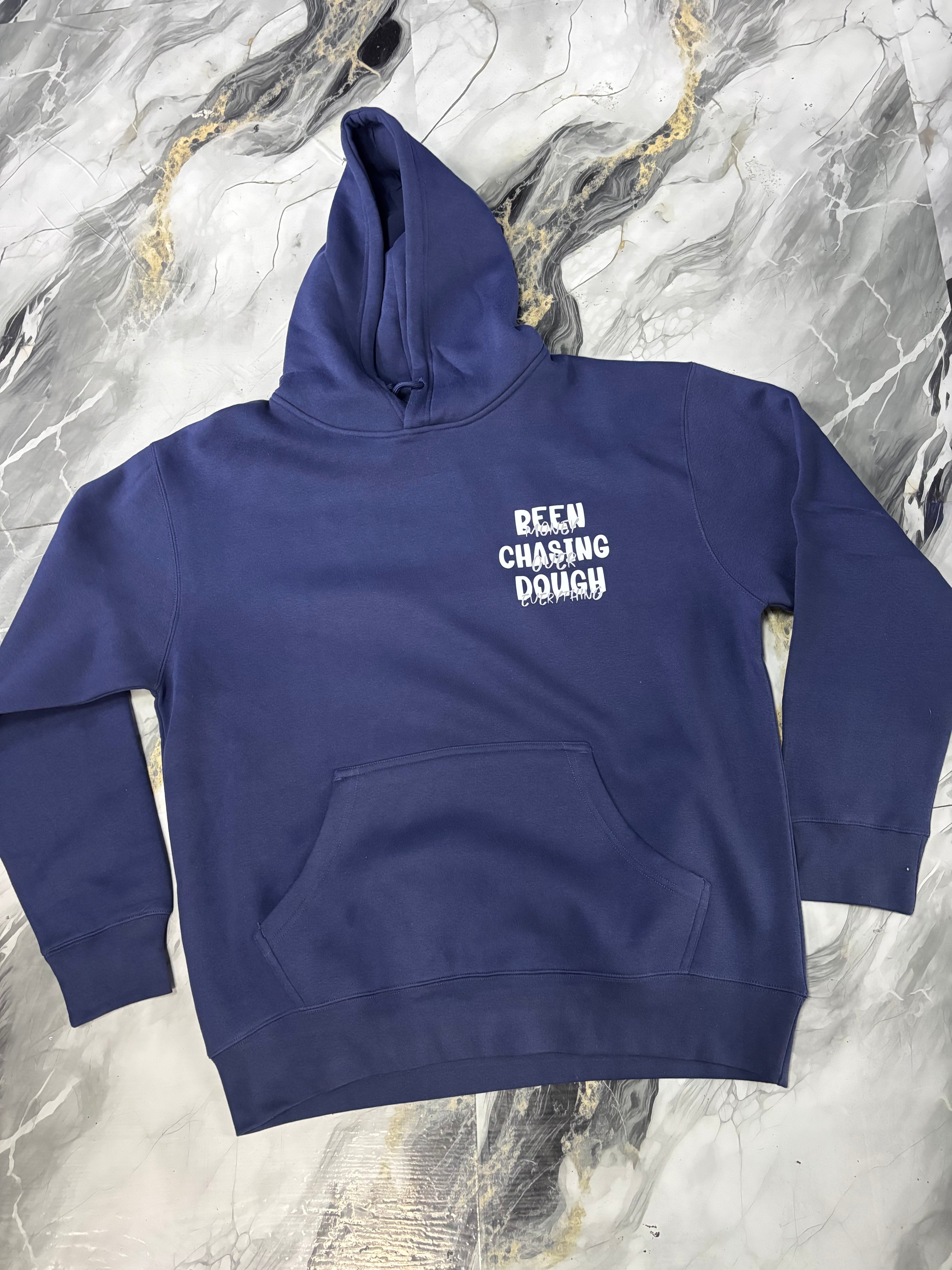 Navy blue Been Chasing Dough hoodie